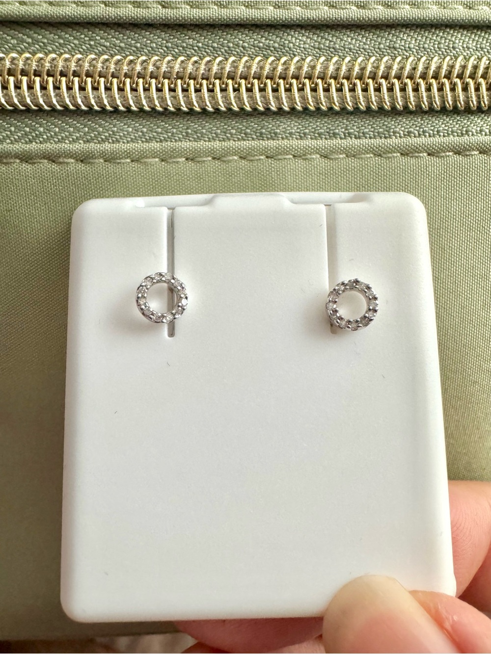 Natural Diamond Halo Stud Earrings 0.08 CTW Sterling Silver New